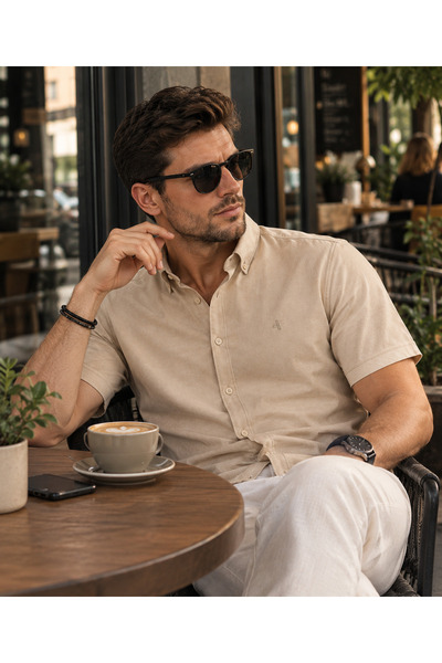 EST Boutique Erkek Kısa Kollu Yazlık Rahat Kesim Gömlek