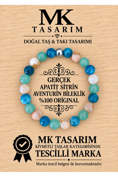 MK tasarım حجر الأفنتورين والسترين للراحة والهدوء والطاقة - حجر الأباتيت الحق...