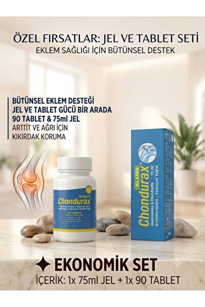 Chondurax Glukozamin Chondroitin MSM 90 Tablet Ve Glukozamin Jel 75 ml ( 2 Li...