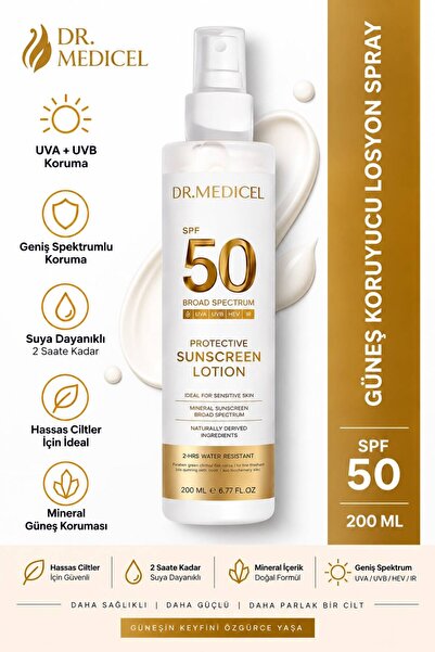 DR.MEDİCELL Ultra Yüksek Koruyucu SPF50+ Sprey Vücut Güneş Losyonu - Nemlendi...