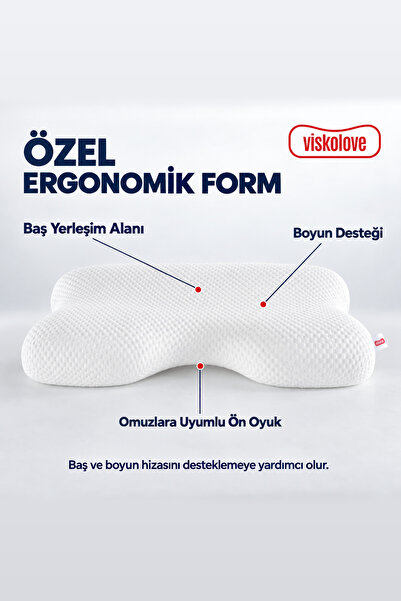 Visko Love Ortopedik Boyun Destekli %100 Visco 54x40x11 cm