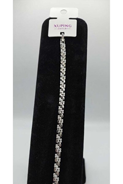 XUPING JEWELRY Xuping Vip Gümüş Renk Zirkon Taş Detaylı Bileklik