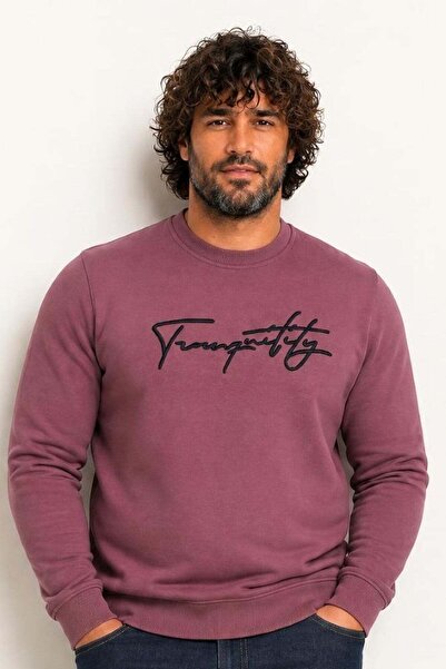 Starbattal Men's Plus Size Crew Neck Sweat Twenty 24200 Magenta