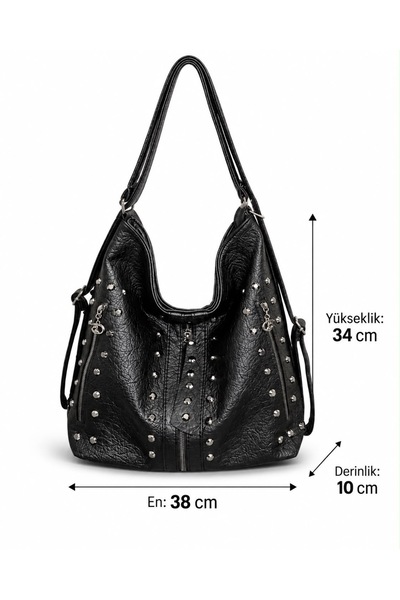 PaminBags Aksesuar Yumuşak Kumaşlı Zımbalı Salaş Çanta PMN0044