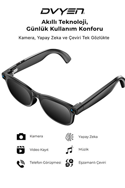 DVYEN G2 Pro Akıllı Yapay Zeka (AI) Güneş Gözlüğü – Kamera Bluetooth Hafıza M...