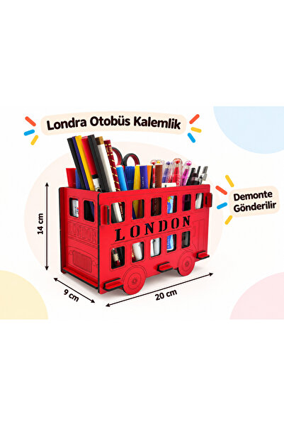 Trendy Toys Wooden Pencil Holder Bus 6 Compartments
