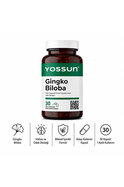 yossun GINKGO BILOBA Ginkgo İçeren Yumuşak Kapsül Takviye Edici Gıda