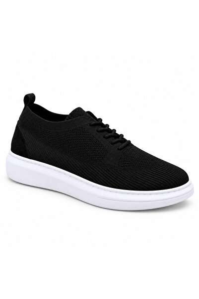 BESKAR Kb-M101 Black Men's Shoes - Breathable Flexible Knit Upper with White ...