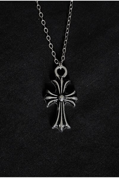 NO BRAND Haç çiçek y2k grunge gotik chrome hearts streetwear kolye