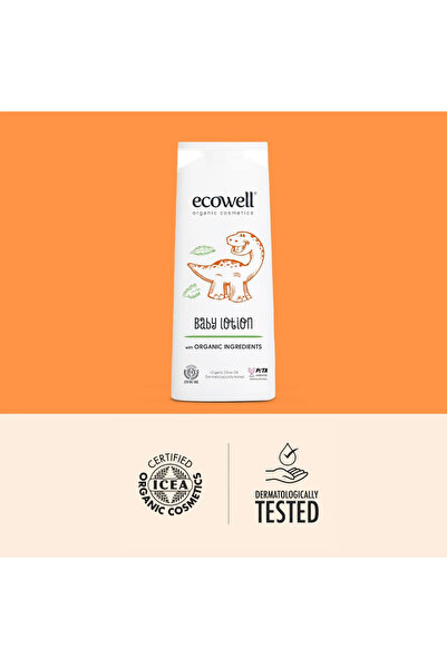 Ecowell Bebek Yüz Ve Vücut Losyonu, Organik İçerikli & Vegan, Nemlendirici Bebe Kremi, 300ml