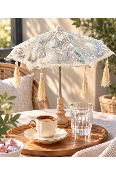 magical dreams Masaüstü Dantelli Dekoratif Bali Şemsiyesi,Püsküllü Sunum ve p...