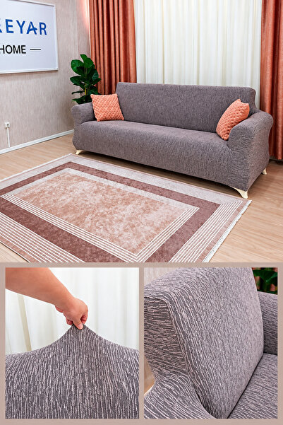 elgeyar Jacquard Sofa, Couch, Sofa Bed Cover, Striped Pattern, Elastic, Skirt...