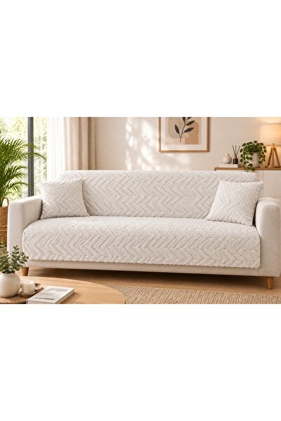 ROYAM 1 Piece Plush Cotton Sponge Base Non-Slip Sofa Bed Cover 160 X 210