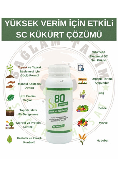 Saglam Tarım Sıvı Kükürt S80 (%80 - SC Formülasyonlu) 1 lt.