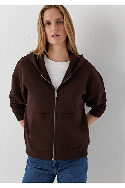Mavi FERMUARLI BASIC SWEATSHIRT Kahve Çekirde