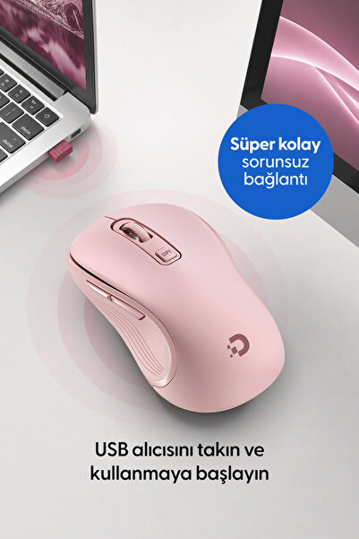 Daxi MX120 Optimum Plus 2.4G Kablosuz Mouse, Tak Çalıştır, 3200 DPI, Sessiz Tıklama