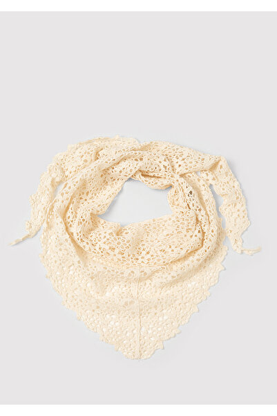 Mavi Dantel Görünümlü Ekru Bandana 1920694-70053