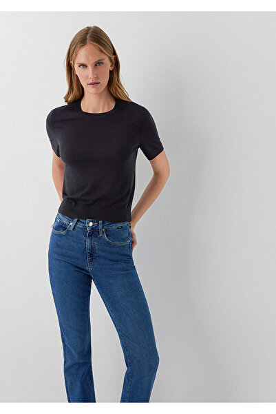 Mavi Kısa Kollu Siyah Triko Slim Fit / Dar Kesim 1711009-900