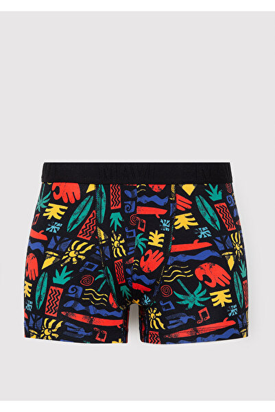 Mavi Baskılı Siyah Boxer 0912476-900