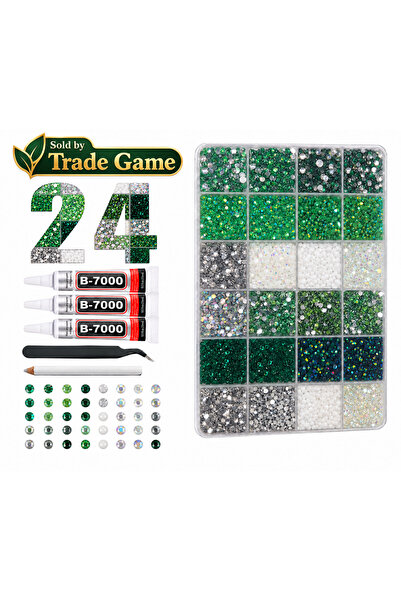 Generic 24-Color Rhinestone Bead Craft Kit with 3 Glues, Tweezer and Pickup P...