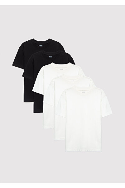 Mavi 5li Çocuk Basic Tişört Loose Fit / Bol Rahat Kesim 6610502-900