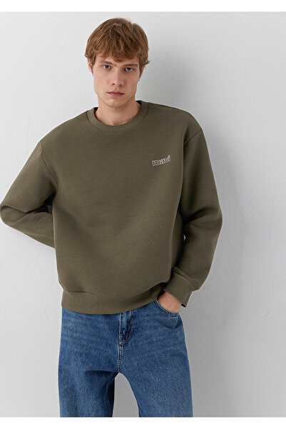 Mavi Logo Baskılı Haki Sweatshirt 0S10379-70376