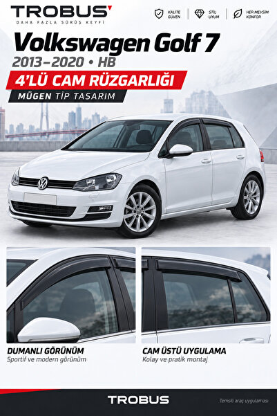 TROBUS Premium VW Golf 7. Nesil (2013-2020) 5 Kapı HB Uyumlu Cam Rüzgarlığı 4'lü