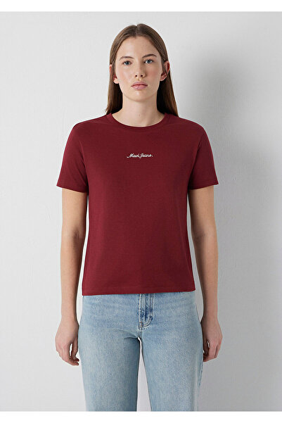Mavi Logo Baskılı Kırmızı Tişört Slim Fit / Dar Kesim 1614201-85633