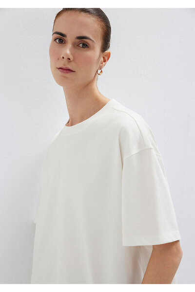 Mavi Ecru Basic T-Shirt Oversize / Wide Cut 1613903-80194