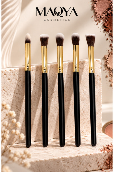 MAQYA Cosmetics Makyaj Fırçası 5 Adet Siyah -mq5frç