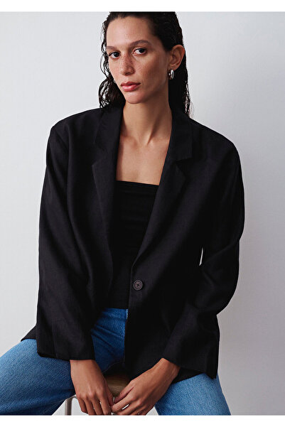 Mavi Siyah Keten Blazer 1110850-900