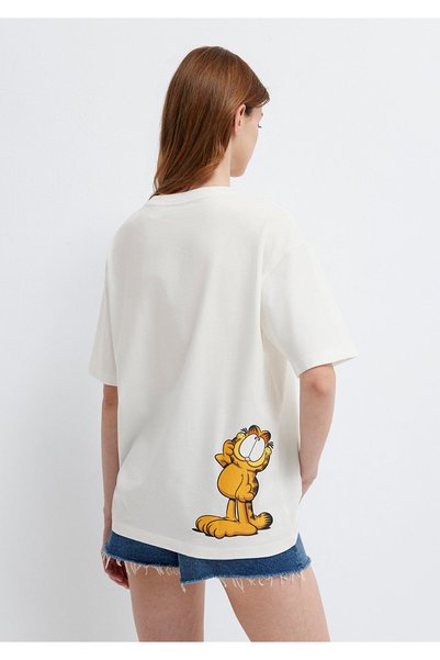 Mavi Tricou Garfield cu imprimeu, culoare ecru, croială lejeră / croială amplă și confortabilă 1614339-80194