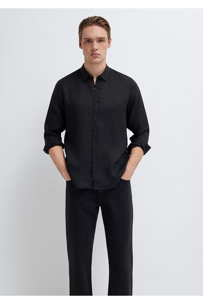 Mavi Black Siyah Keten Gömlek Regular Fit / Normal Kesim 0211909-900