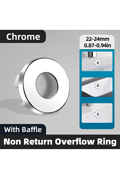 choice2 Chrome Bathroom Faucet Sink Overflow Cover Brass Anti Backflow Baffle...