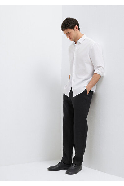 Mavi Siyah Keten Pantolon 0010577-900