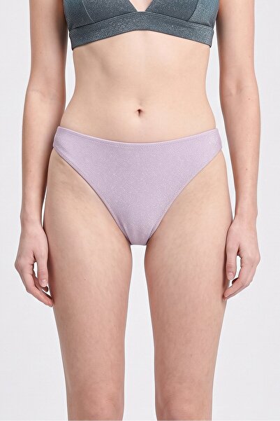 Don't Call Me Jennyfer Women Metallic Pull On Bikini Bottom, Lavender