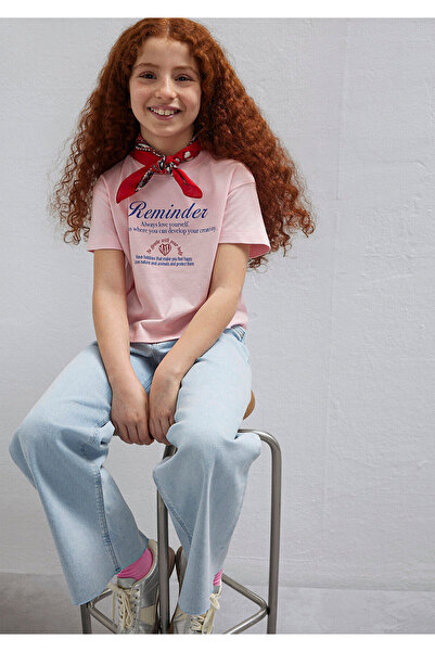 Mavi Printed Pink T-Shirt Loose Fit / Relaxed Comfortable Cut 7610398-71007