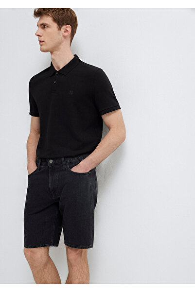 Mavi Seal Logo Embroidered Black Polo T-Shirt Slim Fit / Narrow Cut 88043900