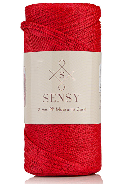 SENSY 2 Mm - 200 gr Polyester Macrame Thread Red 230 M Polyester Macrame Thre...