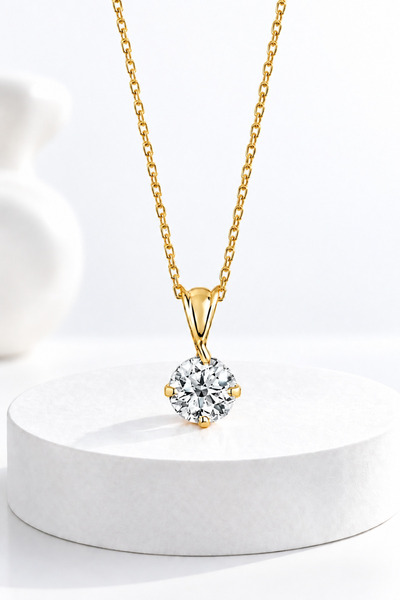 jelux silver Gümüş 925 Ayar 6 Mm Premium Star Kesim Zirkon Taşlı 45 Cm Gold K...
