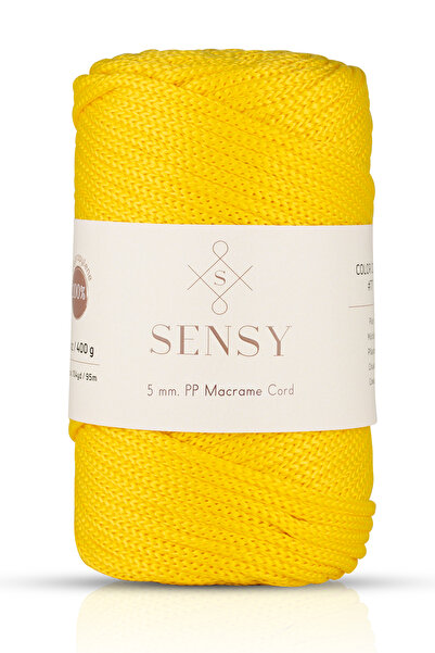 SENSY 5 Mm - 400 gr Polyester Makrome Ipi Sarı 95 M Polyester Makrome Ip Supl...