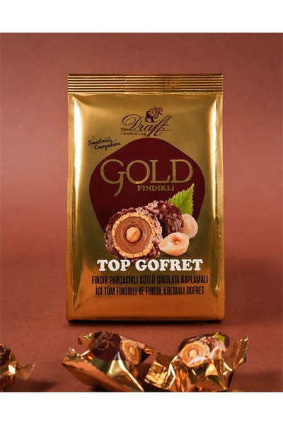 Evliya Şekerleme Draft Gold Fındıklı Çikolata Dolgulu Gofret 150gr