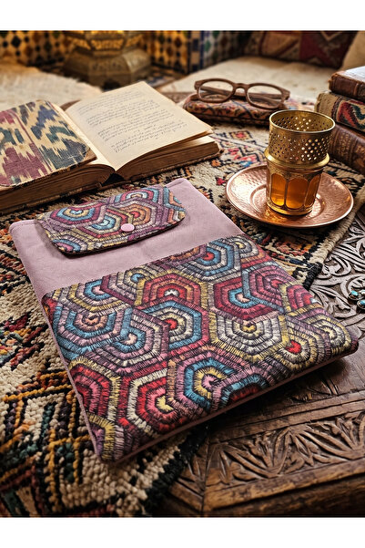 Tadsy Etnik desenli Kitap Kılıfı Şık ve Koruyucu Cepli Kitap Kılıfı Çok Amaçl...