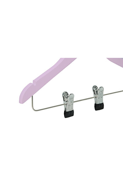 NYN Ahşap KSÇM 7-14 Yaş 34CM Mandallı Genç Çocuk Askısı LİLA Renk 100 Adet