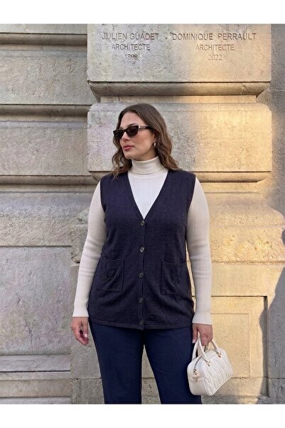 onno style women Cebi Butterfly Stone Steel Knit Classic Tricot Vest