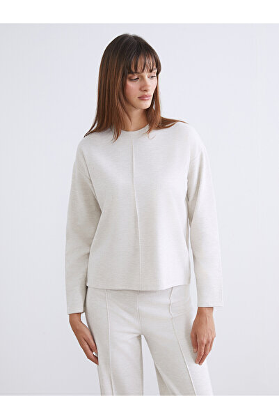 LC Waikiki Nevavm Farkıyla Lcw Vision Ecru Oval Collar Women's Knitwear Sweater
