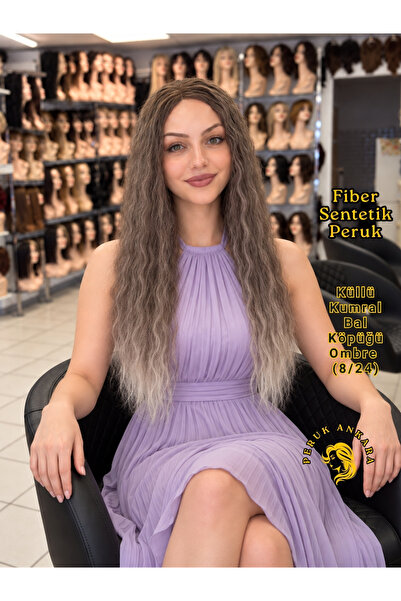 My Hair Türkiye Bayan Peruk Afro Su Dalgası Açık Küllü Kumral Bal Köpüğü Ombr...
