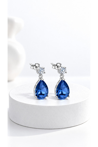 jelux silver Gümüş 925 Ayar Rodyumlu Zirkon Taşlı Safir Pırlanta Montür Çivil...