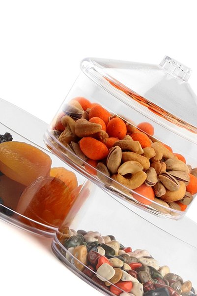 Evisimo Merino Plastic 3-Piece Storage Container Round, 3-Piece Plastic Storage Container, Round Storage Container, Kitchen Storage Container, Food Storage Container, Food Storage Container