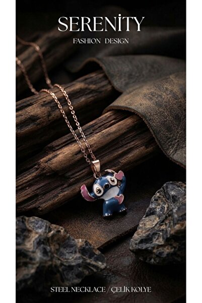 Serenity Lilo Stitch Figür Çelik Kolye06